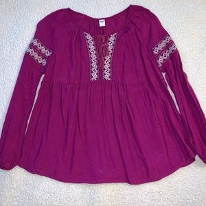 Purple Colored Long Sleeve Blouse